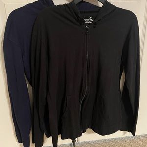 Lot: Hanes Cotton Hoodies ZipUp sz L *Black & Navy